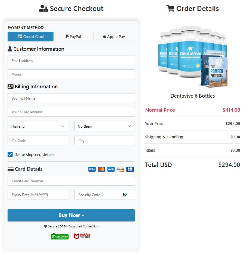 dentavive-official-website-secure-order-page
